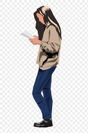 Woman reading paper png sticker | Free PNG - rawpixel