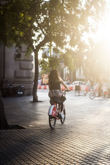 Woman Riding  a Bicycle