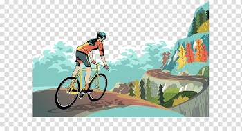 Woman riding bicycle on road illustration, Bicycle Mountain bike Cycling, Watercolor bike transparent background PNG clipart