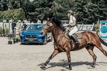 Woman Riding Brown Horse