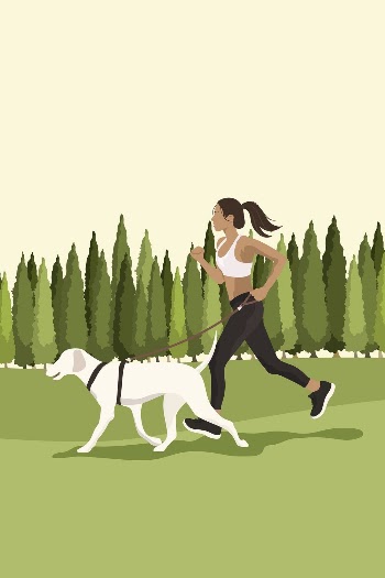 Woman running with dog background, | Free Photo Illustration - rawpixel
