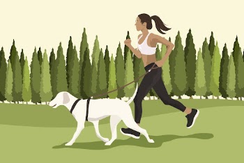 Woman running with dog background, | Free Photo Illustration - rawpixel
