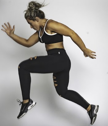 Woman Running With White Backgorund