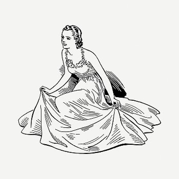 Woman's fashion drawing, vintage illustration | Free PSD - rawpixel