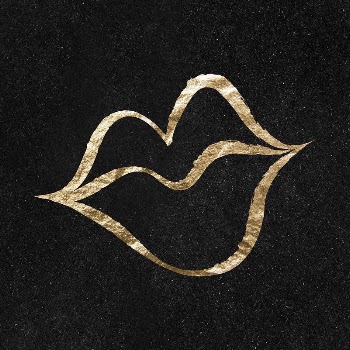Woman's lips sticker, gold aesthetic | Free PSD Illustration - rawpixel