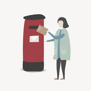 Woman sending letter clipart, public | Free Photo Illustration - rawpixel