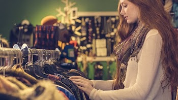 Woman Shopping For Clothes