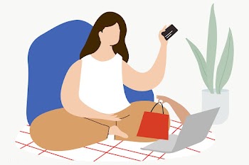 Woman shopping online during the coronavirus pandemic illustration | Free  transparent png - 2310076