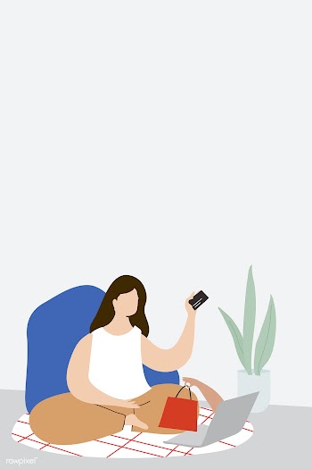 Woman shopping online during the coronavirus pandemic vector | Free  vector - 2310073