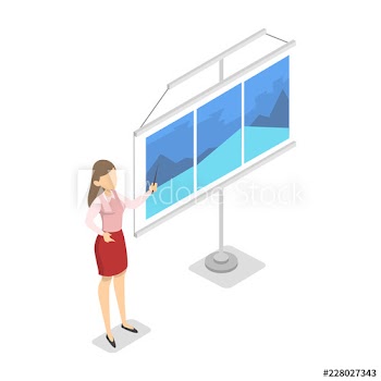 Woman show a presentation in the office