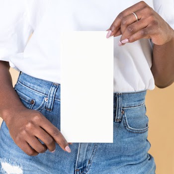 Woman showing a flyer transparent png | Free  transparent png - 2290576