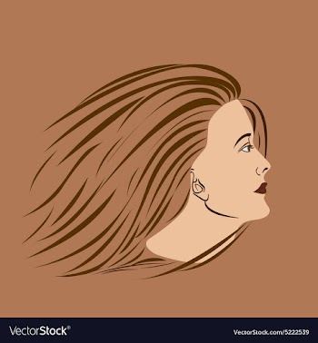 Woman side vector image