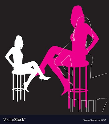 Woman silhouette on bar stool vector image