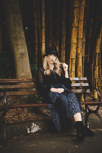 Woman Siting On Bench 