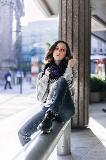 Woman Sitting Bench