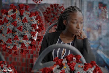 Woman sitting in a coronavirus contaminated bus background | Free  photo - 2314050