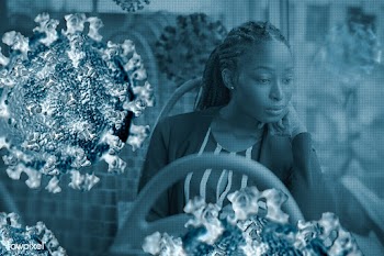 Woman sitting in a coronavirus contaminated bus background | Free  photo - 2314161