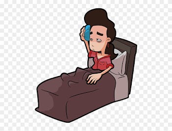Woman Sitting In Bed, Looking Ill And Unhappy - Sick Girl Transparent