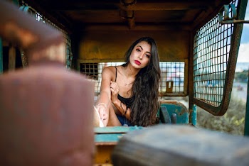 Woman Sitting Inside Vehicle