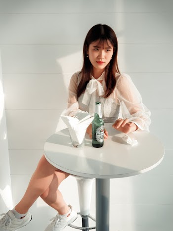 Woman Sitting on Barstool