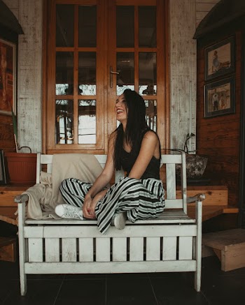 Woman Sitting on Bench