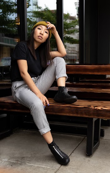 Woman Sitting on Bench
