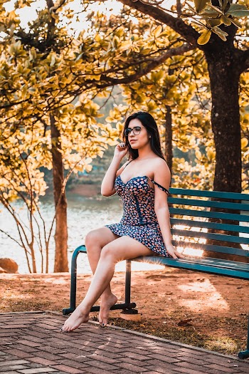 Woman Sitting on Bench