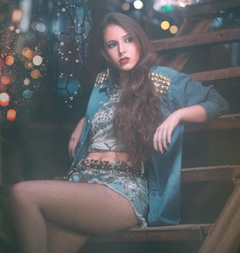 Woman Sitting on Stair