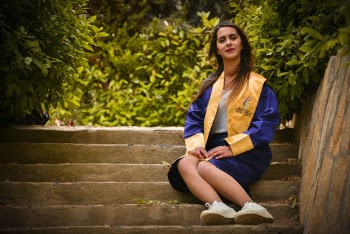 Woman Sitting on Stairs