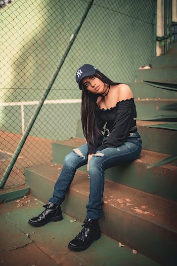 Woman Sitting on Stairs