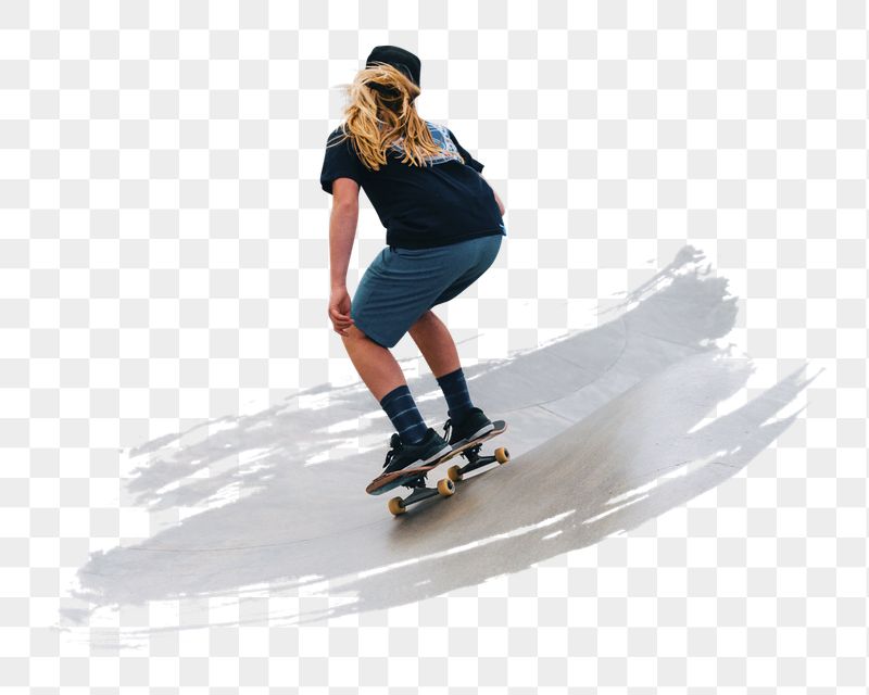 Woman skateboarding png sticker, transparent | Free PNG - rawpixel