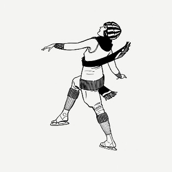 Woman skating collage element, black | Free PSD Illustration - rawpixel