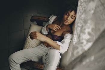 Woman Sleeping on Armchair