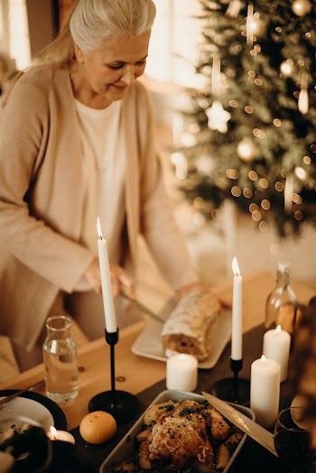 Woman Slicing Cake
