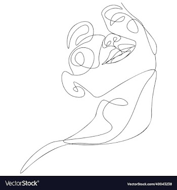 woman smile closed eyes line art