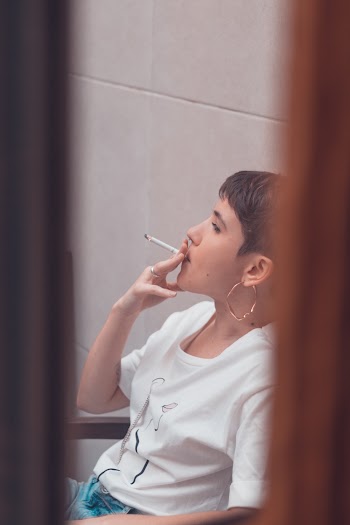 Woman Smoking a Cigarette