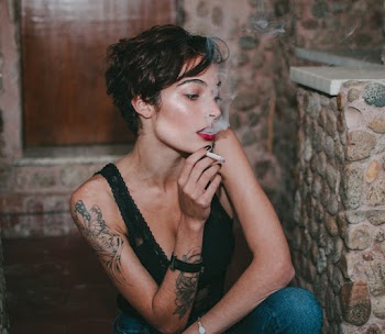 Woman Smoking Cigarette
