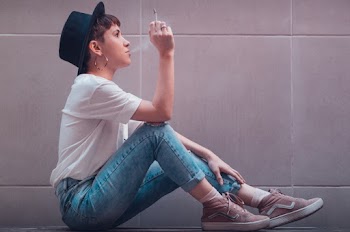 Woman Smoking Cigarette