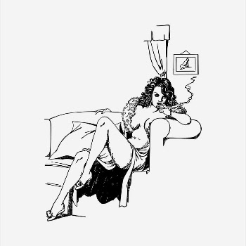 Woman smoking  clipart, vintage | Free Vector - rawpixel