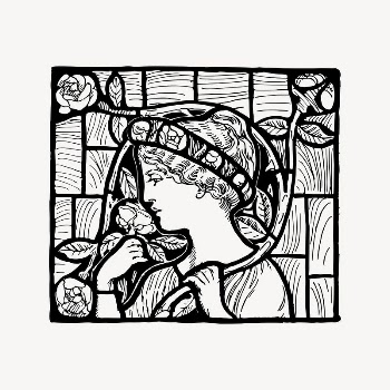 Woman sniffing rose clipart, drawing | Free Vector Illustration - rawpixel