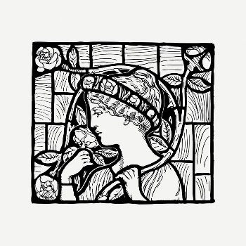 Woman sniffing rose collage element, | Free PSD Illustration - rawpixel