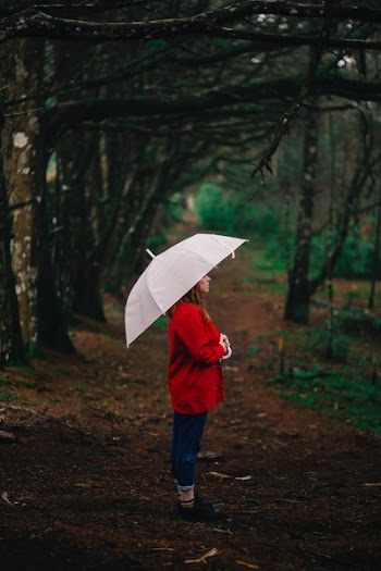 Woman Standing Beside Trees