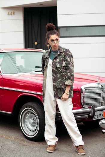 Woman Standing Beside Vintage Mercedes Benz Car