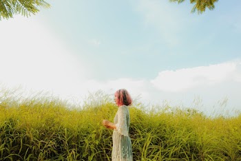 Woman Standing Besidegrass