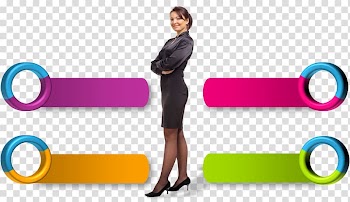 Woman standing illustration, Business Chart Text box , Color Business Text Box transparent background PNG clipart