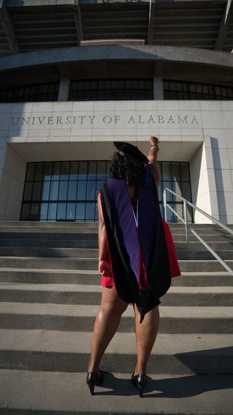 Woman Standing in Front of University of Alabama