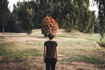 Woman Standing in Middle of Forest