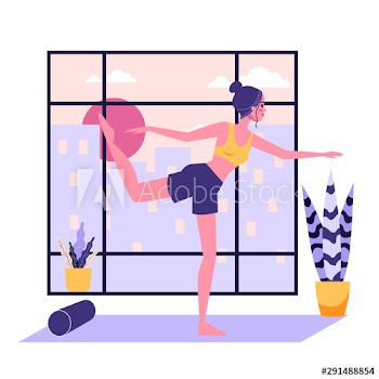 Woman standing in the yoga pose