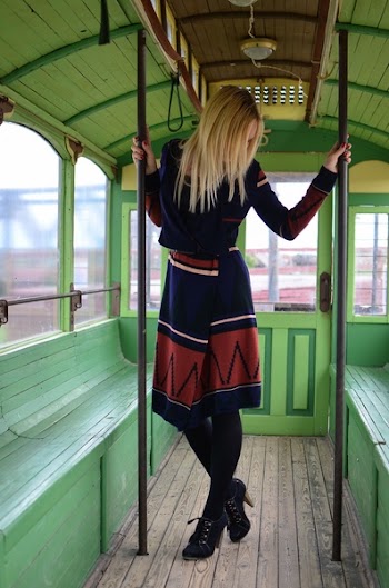 Woman Standing Inside the Bus