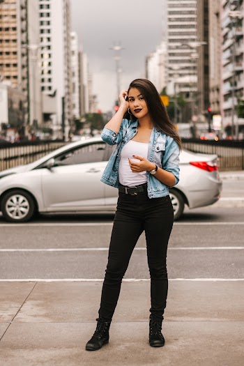 Woman Standing Near Road